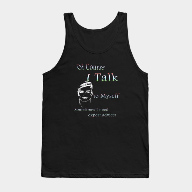 Man talking to himself Tank Top by Just Kidding by Nadine May